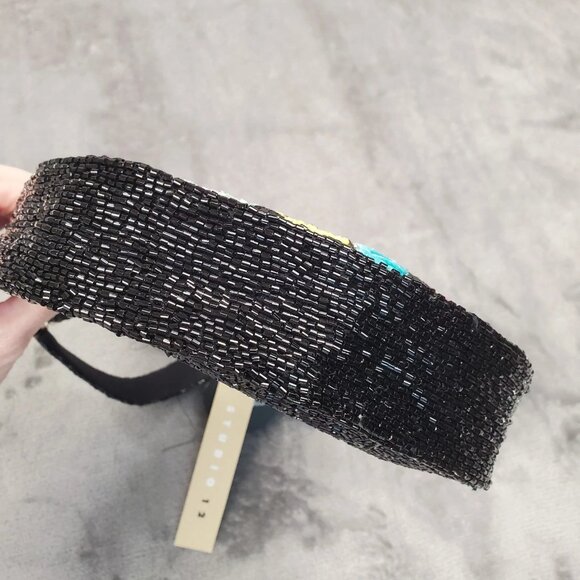 Made In India Floral Beaded Embellished Shoulder Bag Black Multi NWT Viral Boho - Picture 8 of 16